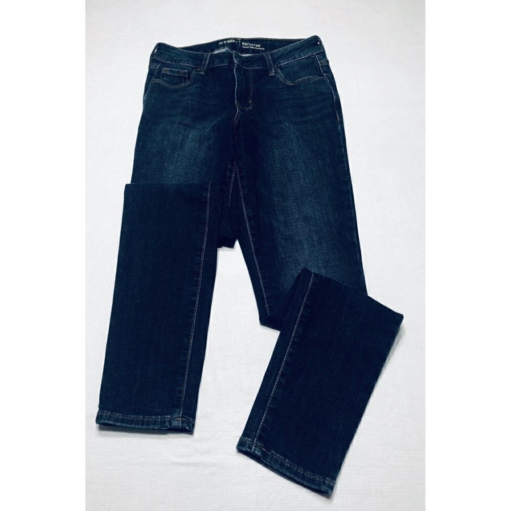 Old Navy Womens Size 4 Dark Wash Rockstar Mid Rise Skinny Jeans Stretch